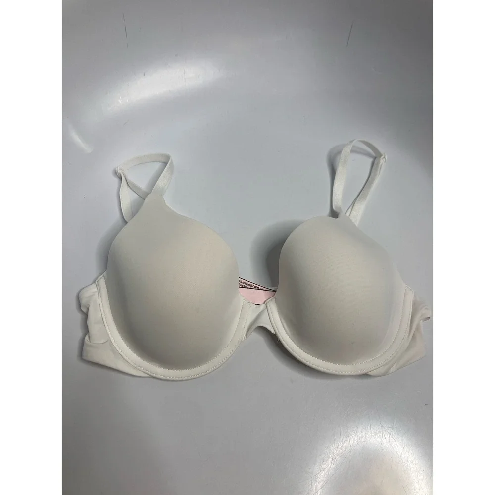 Victoria's Secret T-Shirt Bra Womens 34B White Excellent Lightly Lined Full Cup